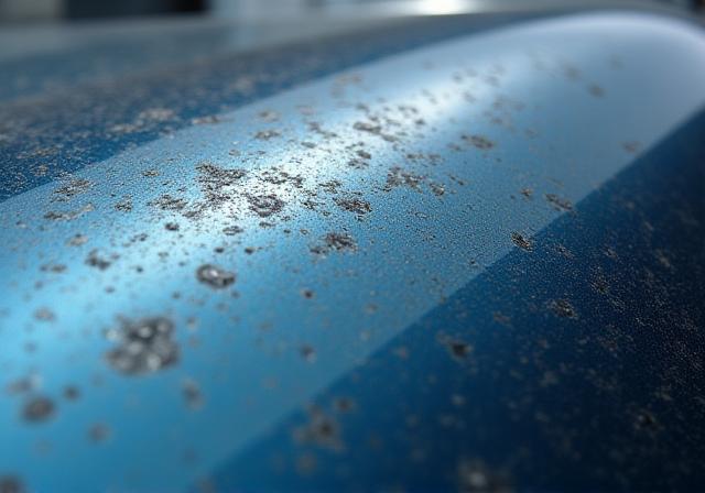 스크래치와 스월 마크로 가득한 차량 도장면